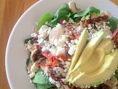 We got Salads! We make a lot of salads, always fresh cut, nothing sits around here. Dressings are always on the side (except our Caesar) to keep them fresh longer.