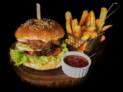 Our California Burger and Fries.  Its our top seller!